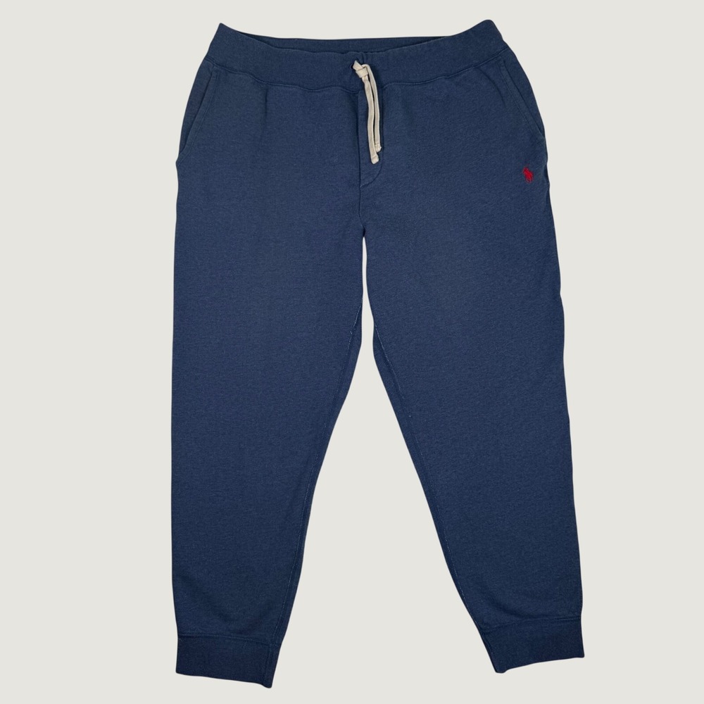 Polo Ralph Lauren Mens XXL Blue Fleece Jogger Sweatpants Red Pony Logo XXL